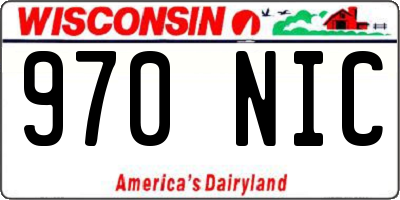 WI license plate 970NIC