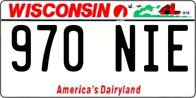 WI license plate 970NIE