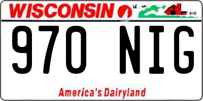 WI license plate 970NIG