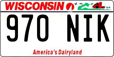 WI license plate 970NIK