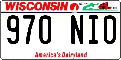 WI license plate 970NIO