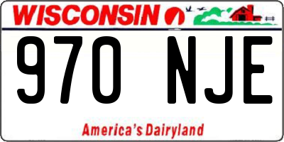 WI license plate 970NJE