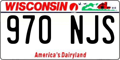 WI license plate 970NJS