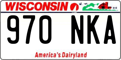 WI license plate 970NKA
