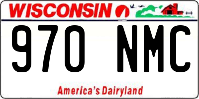 WI license plate 970NMC
