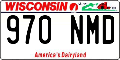 WI license plate 970NMD