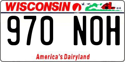 WI license plate 970NOH