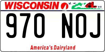 WI license plate 970NOJ