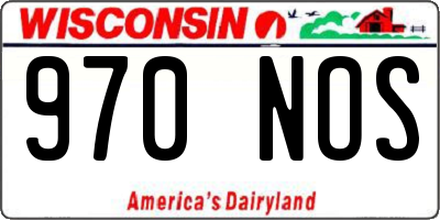 WI license plate 970NOS