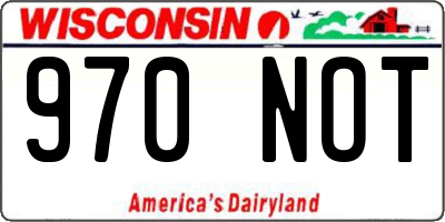 WI license plate 970NOT