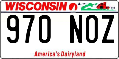 WI license plate 970NOZ