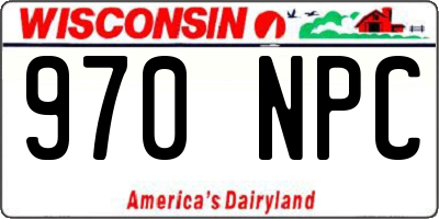 WI license plate 970NPC