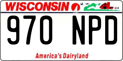 WI license plate 970NPD
