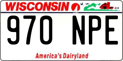 WI license plate 970NPE