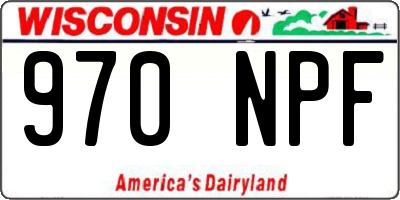 WI license plate 970NPF