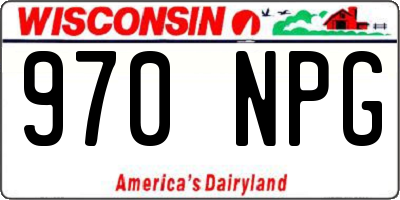 WI license plate 970NPG