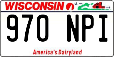 WI license plate 970NPI