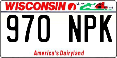WI license plate 970NPK