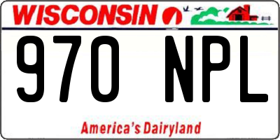 WI license plate 970NPL