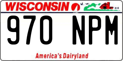WI license plate 970NPM