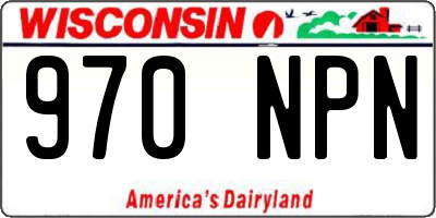 WI license plate 970NPN