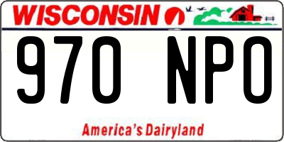WI license plate 970NPO