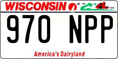 WI license plate 970NPP