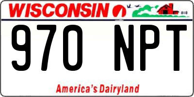 WI license plate 970NPT