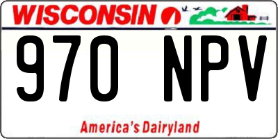 WI license plate 970NPV