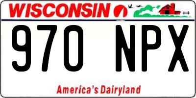 WI license plate 970NPX