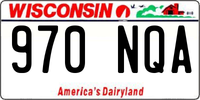 WI license plate 970NQA