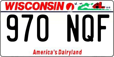 WI license plate 970NQF
