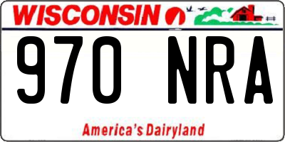 WI license plate 970NRA