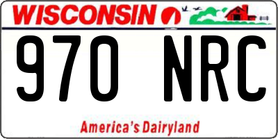 WI license plate 970NRC