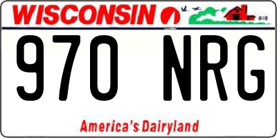 WI license plate 970NRG