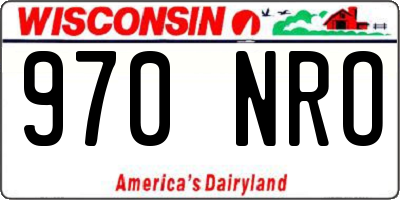 WI license plate 970NRO
