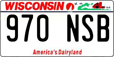 WI license plate 970NSB