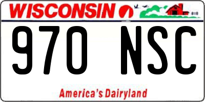 WI license plate 970NSC