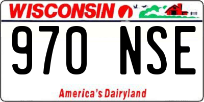WI license plate 970NSE