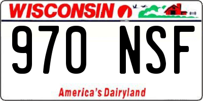 WI license plate 970NSF