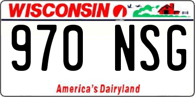 WI license plate 970NSG