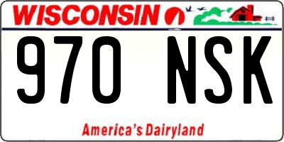 WI license plate 970NSK