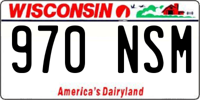 WI license plate 970NSM