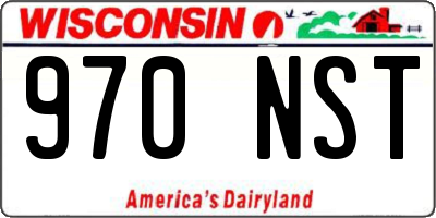 WI license plate 970NST