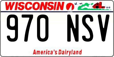 WI license plate 970NSV
