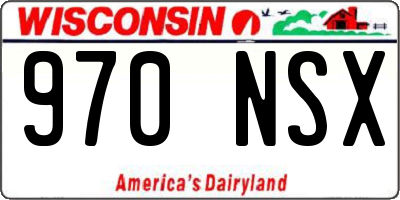 WI license plate 970NSX