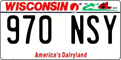 WI license plate 970NSY