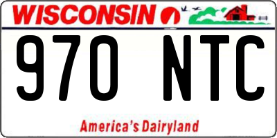 WI license plate 970NTC