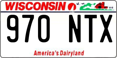 WI license plate 970NTX