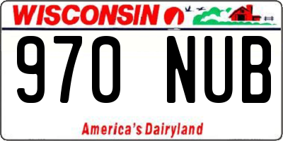 WI license plate 970NUB